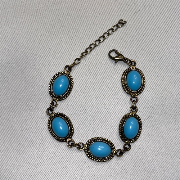 Bracelet with turquoise-coloured accents. - Picture 2 of 8